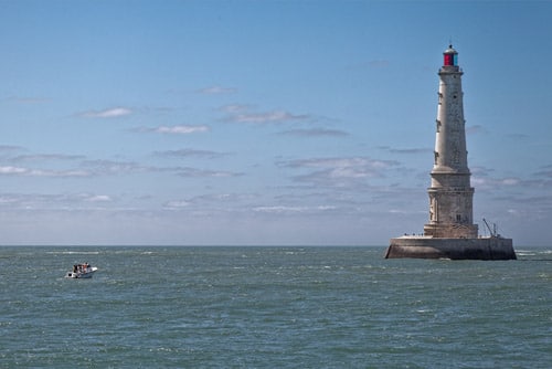 Vuurtoren in de zee bij Cordouan aan de Atlantische Kust in Frankrijk.